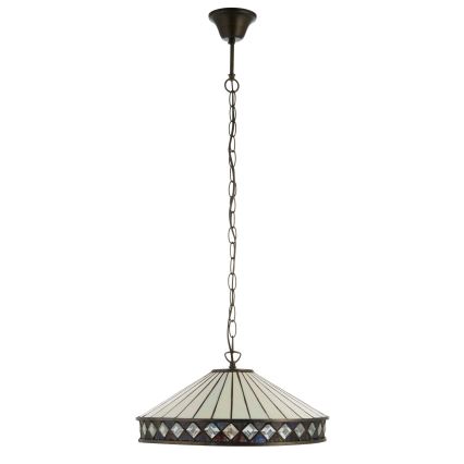 Endon 112196 - Κρεμαστό φωτιστικό Tiffany FARGO με αλυσίδα 1xE27/60W/230V Ø 41,5 cm