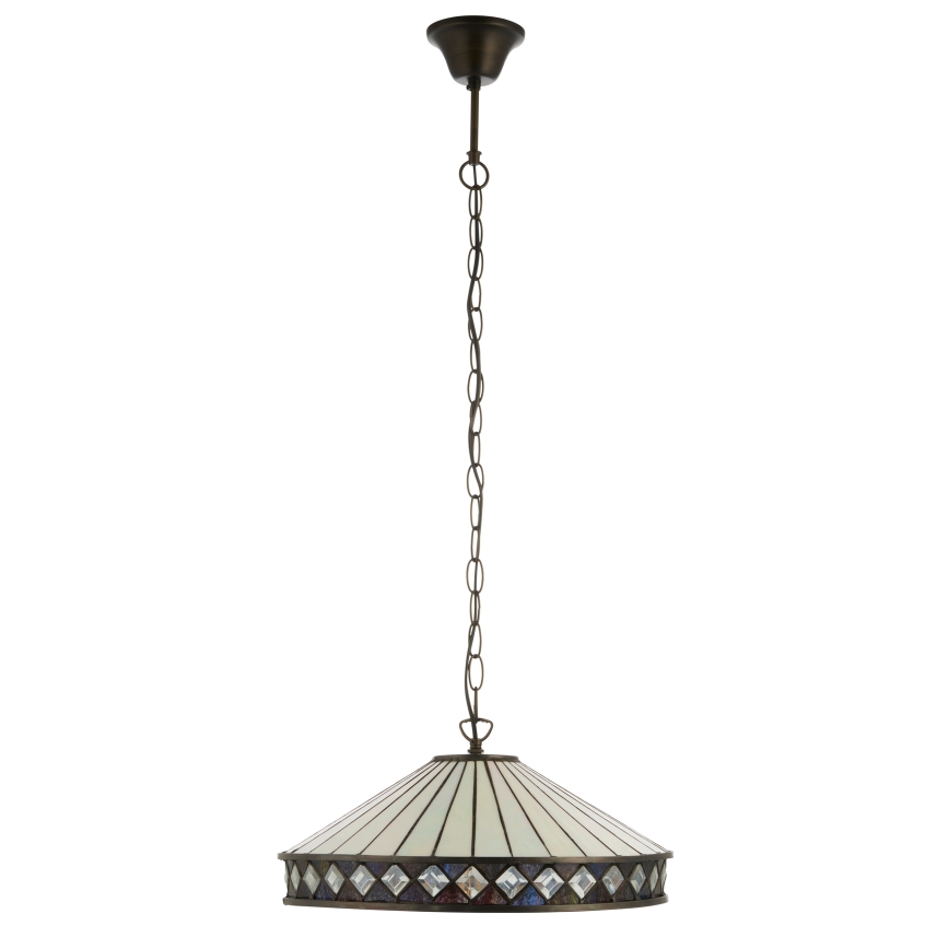Endon 112196 - Κρεμαστό φωτιστικό Tiffany FARGO με αλυσίδα 1xE27/60W/230V Ø 41,5 cm