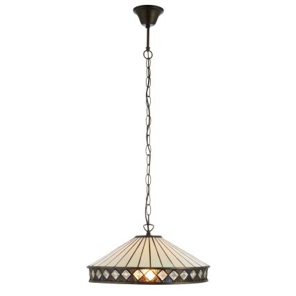 Endon 112196 - Κρεμαστό φωτιστικό Tiffany FARGO με αλυσίδα 1xE27/60W/230V Ø 41,5 cm