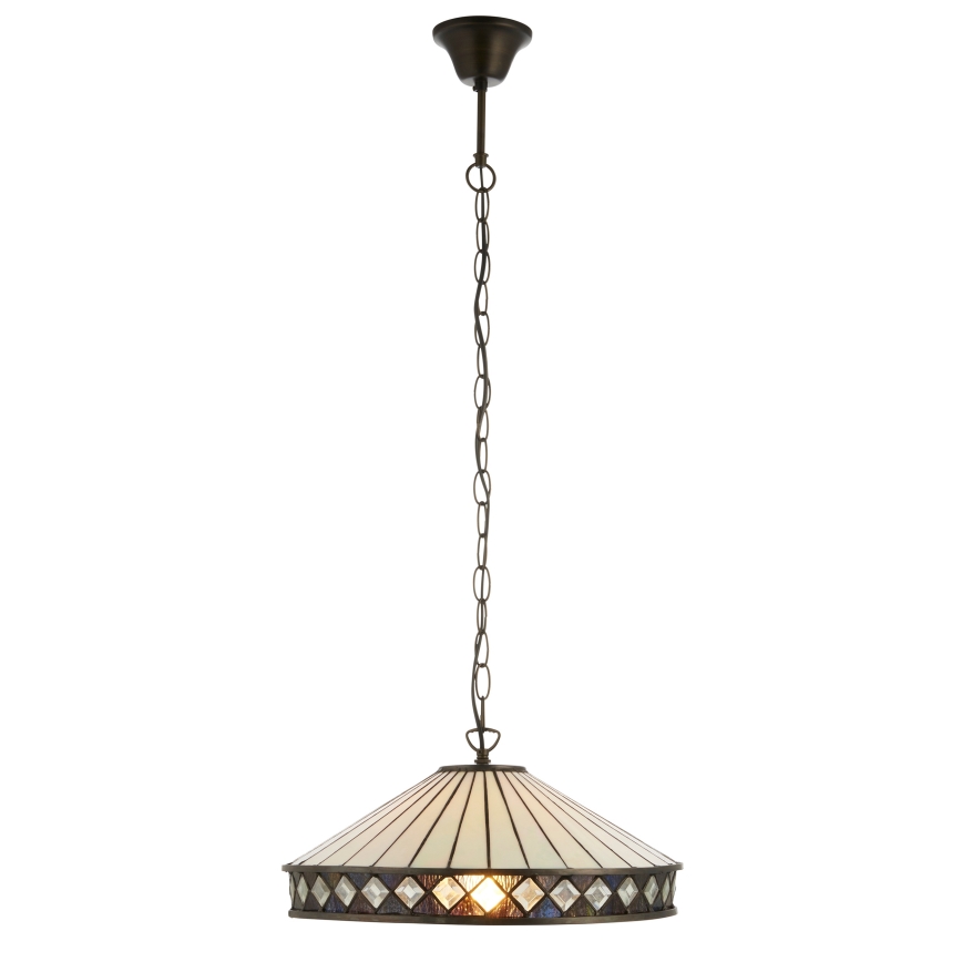 Endon 112196 - Κρεμαστό φωτιστικό Tiffany FARGO με αλυσίδα 1xE27/60W/230V Ø 41,5 cm