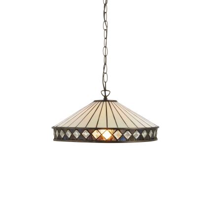 Endon 112196 - Κρεμαστό φωτιστικό Tiffany FARGO με αλυσίδα 1xE27/60W/230V Ø 41,5 cm