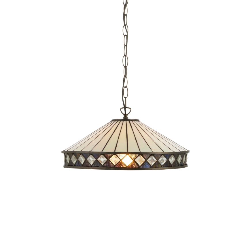Endon 112196 - Κρεμαστό φωτιστικό Tiffany FARGO με αλυσίδα 1xE27/60W/230V Ø 41,5 cm