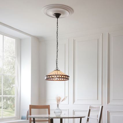 Endon 112196 - Κρεμαστό φωτιστικό Tiffany FARGO με αλυσίδα 1xE27/60W/230V Ø 41,5 cm