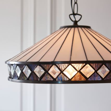 Endon 112196 - Κρεμαστό φωτιστικό Tiffany FARGO με αλυσίδα 1xE27/60W/230V Ø 41,5 cm