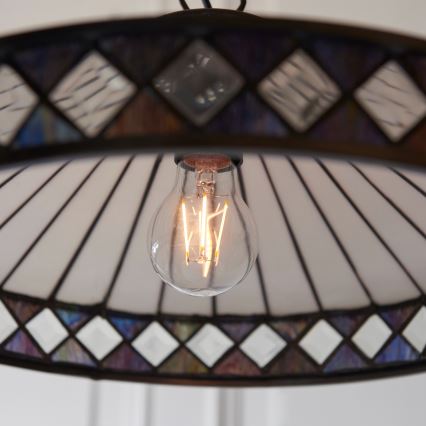 Endon 112196 - Κρεμαστό φωτιστικό Tiffany FARGO με αλυσίδα 1xE27/60W/230V Ø 41,5 cm
