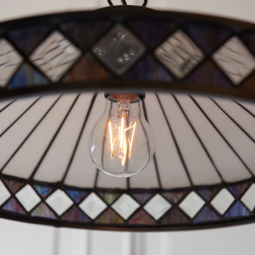Endon 112196 - Κρεμαστό φωτιστικό Tiffany FARGO με αλυσίδα 1xE27/60W/230V Ø 41,5 cm