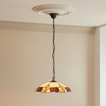 Endon 112197 - Κρεμαστό φωτιστικό με αλυσίδα Tiffany INGRAM, 1xE27/60W/230V, διάμ. 45 εκ.