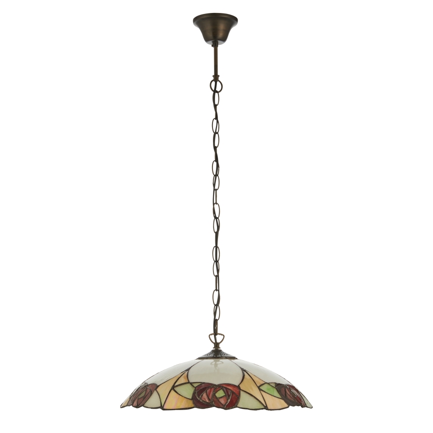 Endon 112197 - Κρεμαστό φωτιστικό με αλυσίδα Tiffany INGRAM, 1xE27/60W/230V, διάμ. 45 εκ.