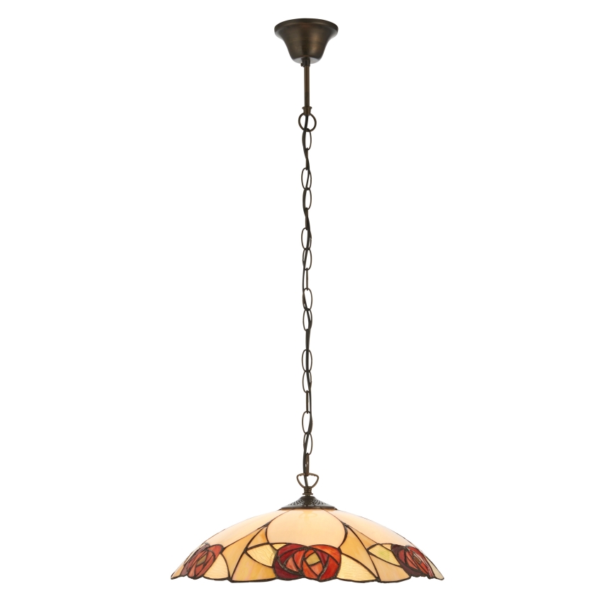 Endon 112197 - Κρεμαστό φωτιστικό με αλυσίδα Tiffany INGRAM, 1xE27/60W/230V, διάμ. 45 εκ.