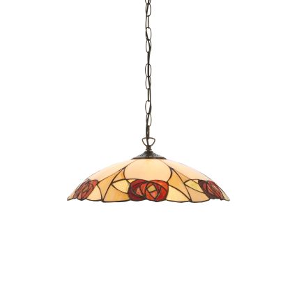Endon 112197 - Κρεμαστό φωτιστικό με αλυσίδα Tiffany INGRAM, 1xE27/60W/230V, διάμ. 45 εκ.