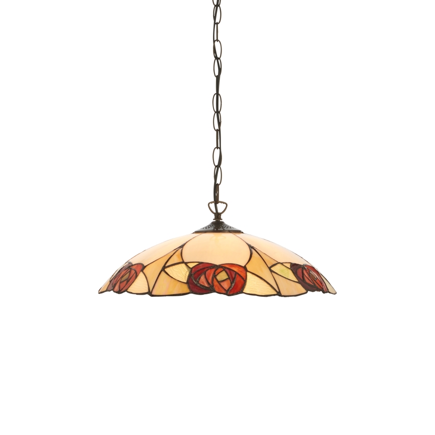Endon 112197 - Κρεμαστό φωτιστικό με αλυσίδα Tiffany INGRAM, 1xE27/60W/230V, διάμ. 45 εκ.