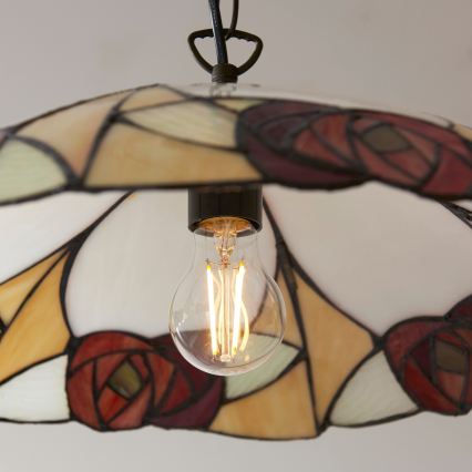 Endon 112197 - Κρεμαστό φωτιστικό με αλυσίδα Tiffany INGRAM, 1xE27/60W/230V, διάμ. 45 εκ.