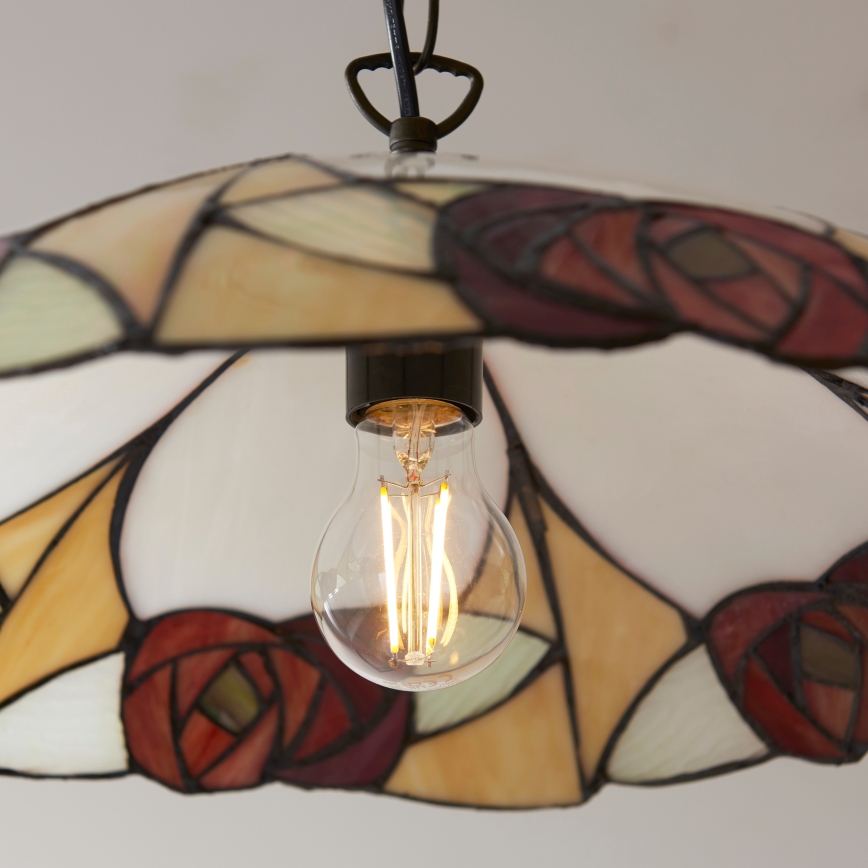 Endon 112197 - Κρεμαστό φωτιστικό με αλυσίδα Tiffany INGRAM, 1xE27/60W/230V, διάμ. 45 εκ.