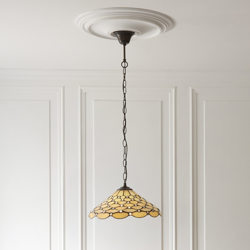 Endon 112226 - Πολυέλαιος σε αλυσίδα Tiffany PEARL 1xE27/10W/230V Ø 45 cm