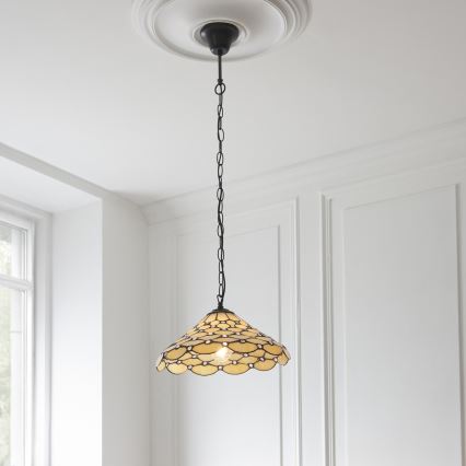 Endon 112226 - Πολυέλαιος σε αλυσίδα Tiffany PEARL 1xE27/10W/230V Ø 45 cm