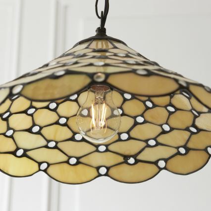 Endon 112226 - Πολυέλαιος σε αλυσίδα Tiffany PEARL 1xE27/10W/230V Ø 45 cm