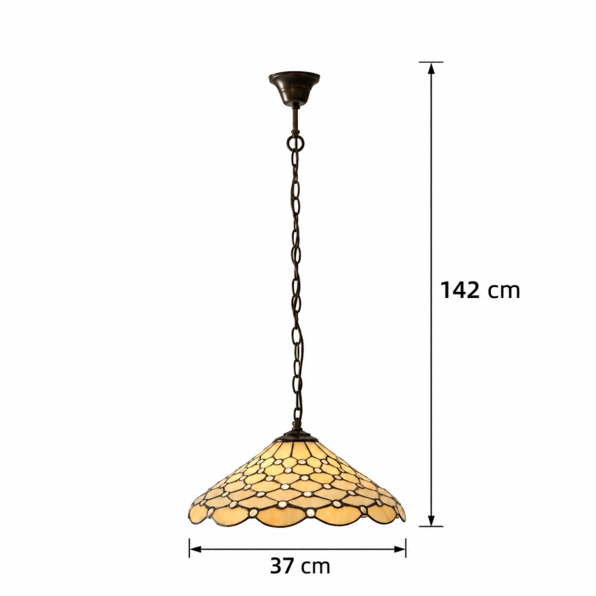 Endon 112226 - Πολυέλαιος σε αλυσίδα Tiffany PEARL 1xE27/10W/230V Ø 45 cm