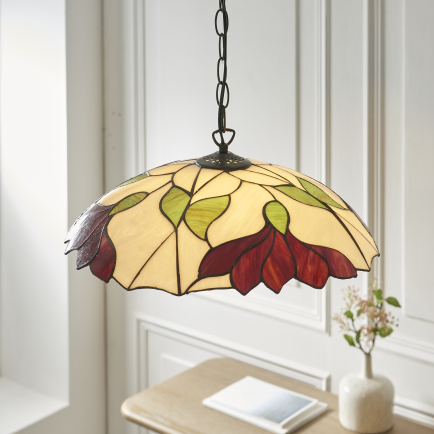 Endon 112246 - Κρεμαστό φωτιστικό με αλυσίδα Tiffany BOTANICA 1xE27/60W/230V Ø 45 cm