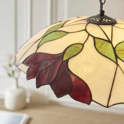 Endon 112246 - Κρεμαστό φωτιστικό με αλυσίδα Tiffany BOTANICA 1xE27/60W/230V Ø 45 cm