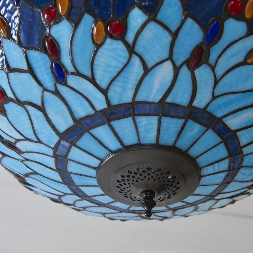 Endon 112250 - Πολυέλαιος με αλυσίδα Tiffany DRAGONFLY 3xE27/60W/230V Ø 50 cm