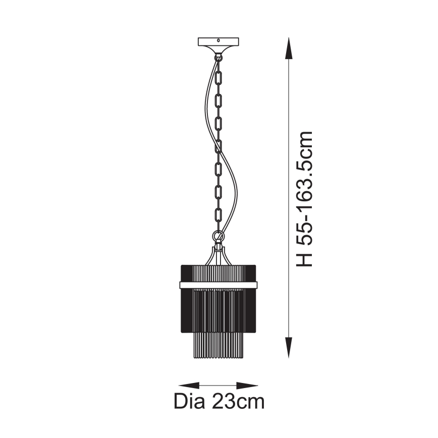 Endon 112572 - Κρεμαστό φωτιστικό με αλυσίδα MARIETTA 1xE27/10W/230V ορείχαλκος/διάφανο