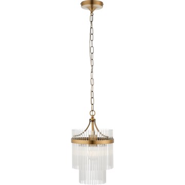 Endon 112572 - Κρεμαστό φωτιστικό με αλυσίδα MARIETTA 1xE27/10W/230V ορείχαλκος/διάφανο
