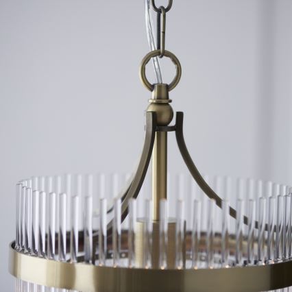 Endon 112572 - Κρεμαστό φωτιστικό με αλυσίδα MARIETTA 1xE27/10W/230V ορείχαλκος/διάφανο