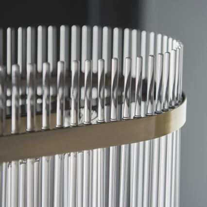 Endon 112573 - Κρεμαστό φωτιστικό οροφής MARIETTA 4xE14/6W/230V ορείχαλκος/διαφανές