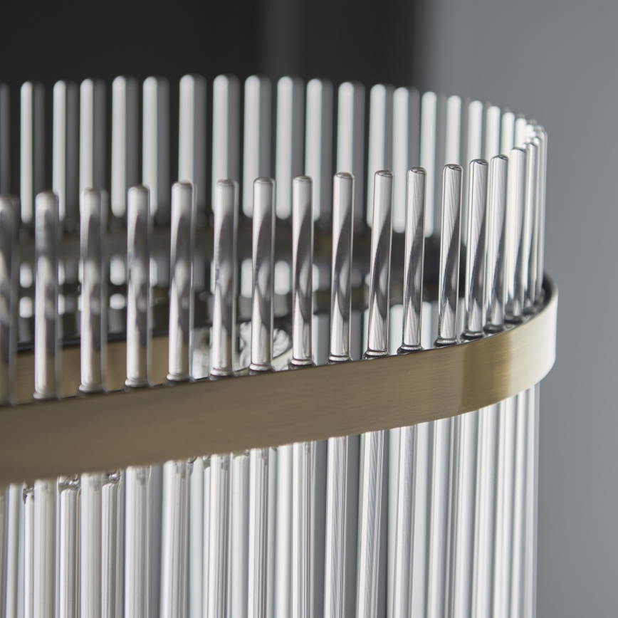 Endon 112573 - Κρεμαστό φωτιστικό οροφής MARIETTA 4xE14/6W/230V ορείχαλκος/διαφανές