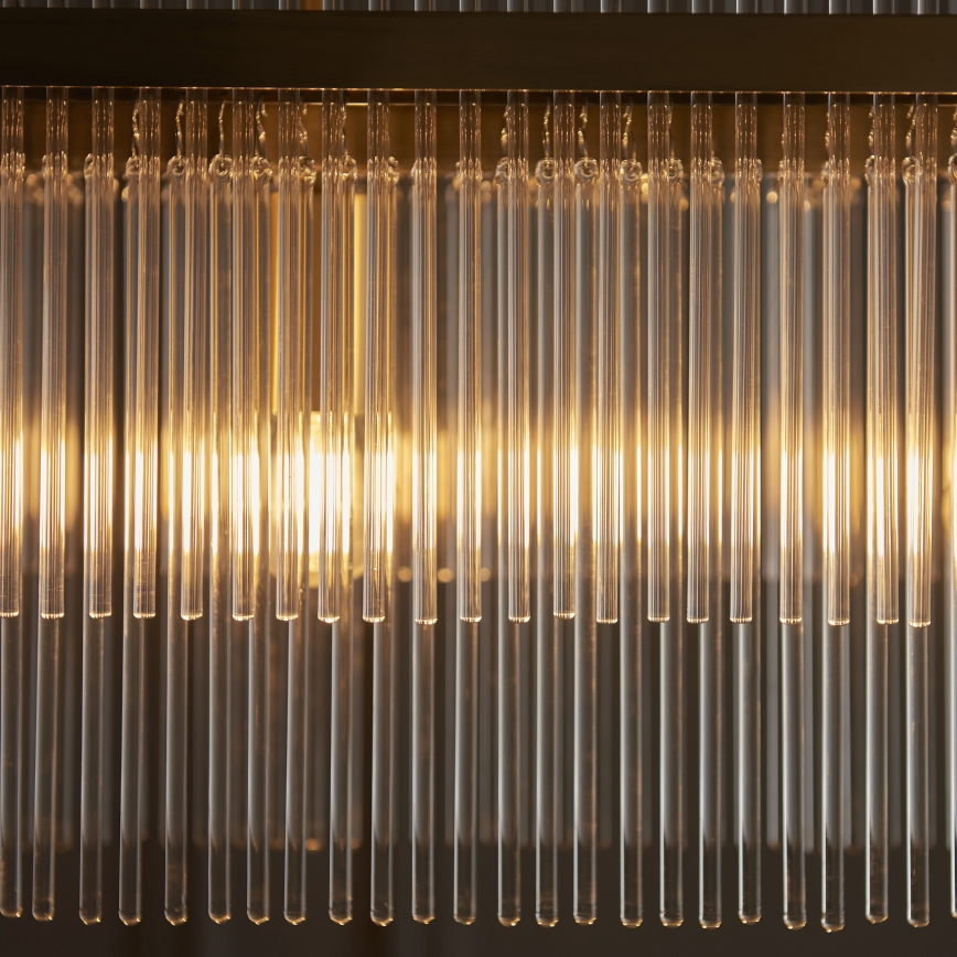 Endon 112573 - Κρεμαστό φωτιστικό οροφής MARIETTA 4xE14/6W/230V ορείχαλκος/διαφανές