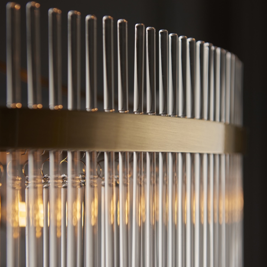 Endon 112574 - Κρεμαστός πολυέλαιος με αλυσίδα MARIETTA GRAND 7xE14/7W/230V ορείχαλκος/διάφανο