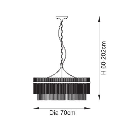 Endon 112574 - Κρεμαστός πολυέλαιος με αλυσίδα MARIETTA GRAND 7xE14/7W/230V ορείχαλκος/διάφανο