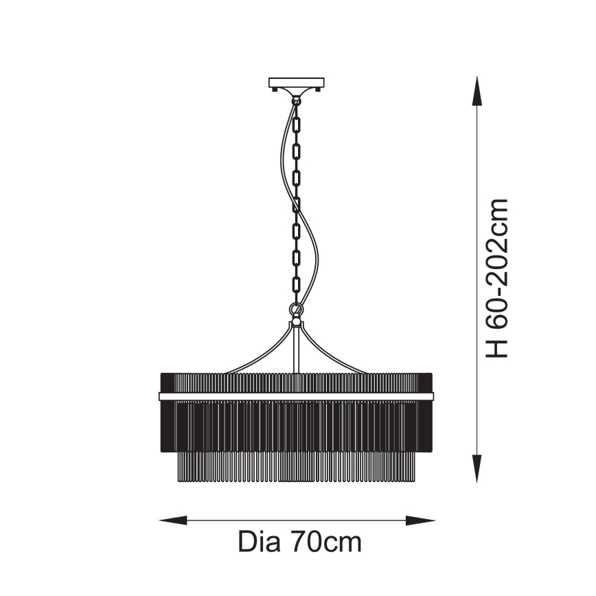 Endon 112574 - Κρεμαστός πολυέλαιος με αλυσίδα MARIETTA GRAND 7xE14/7W/230V ορείχαλκος/διάφανο