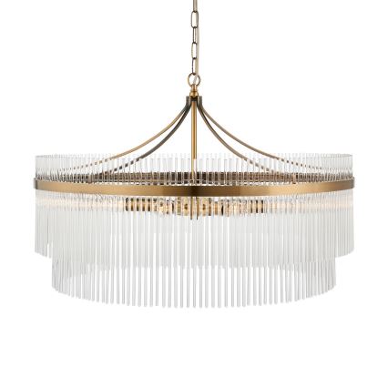 Endon 112574 - Κρεμαστός πολυέλαιος με αλυσίδα MARIETTA GRAND 7xE14/7W/230V ορείχαλκος/διάφανο