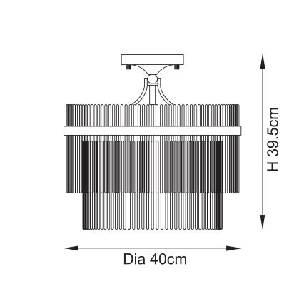 Endon 112575 - Πλαφονιέρα οροφής MARIETTA 3xE14/7W/230V ορείχαλκος/διαφανές
