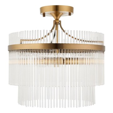Endon 112575 - Πλαφονιέρα οροφής MARIETTA 3xE14/7W/230V ορείχαλκος/διαφανές