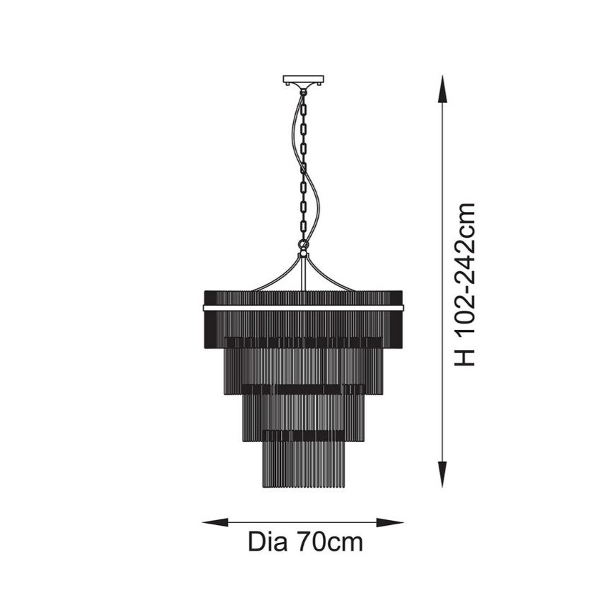Endon 112576 - Κρεμαστό φωτιστικό οροφής MARIETTA 16xE14/6W/230V ορείχαλκος/διαφανές