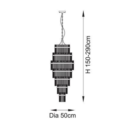 Endon 112793 - Κρεμαστό φωτιστικό οροφής MARIETTA GRAND 21xE14/6W/230V ορείχαλκος/διαφανές