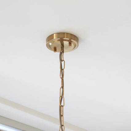 Endon 112859 - Πολυέλαιος με αλυσίδα HARLOW 1xE27/10W/230V ορείχαλκος