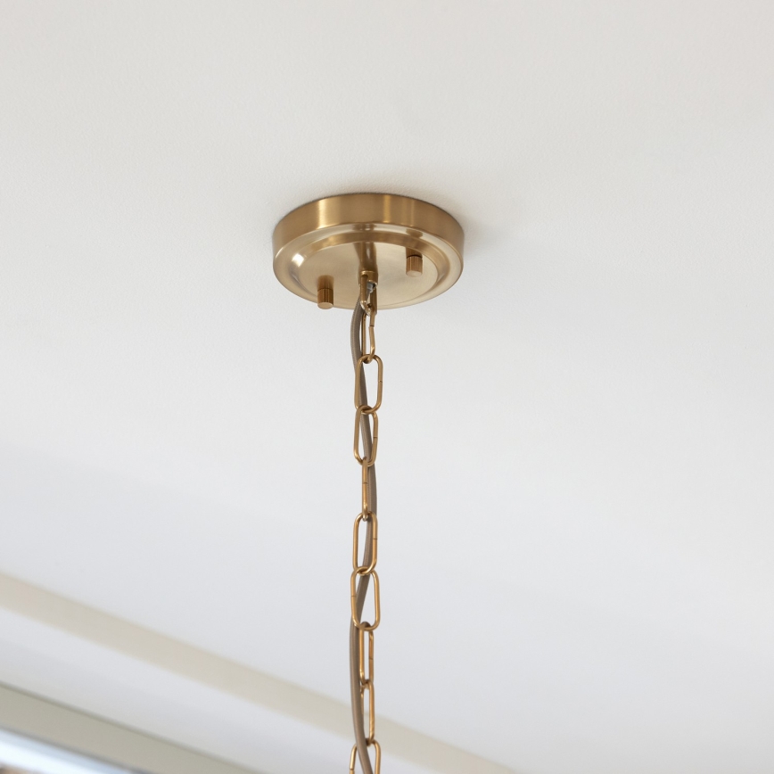 Endon 112859 - Πολυέλαιος με αλυσίδα HARLOW 1xE27/10W/230V ορείχαλκος