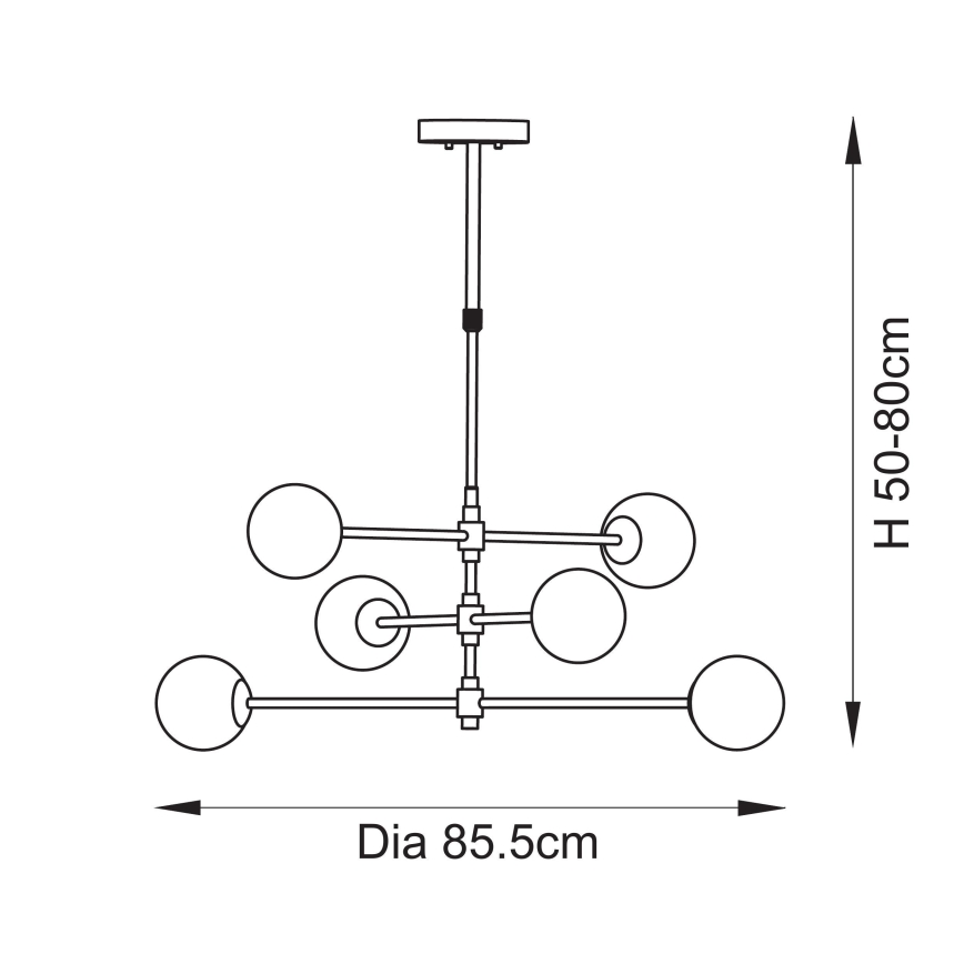 Endon 114039 - Πολυέλαιος σε ράβδο 6xG9/3,2W/230V χρυσός
