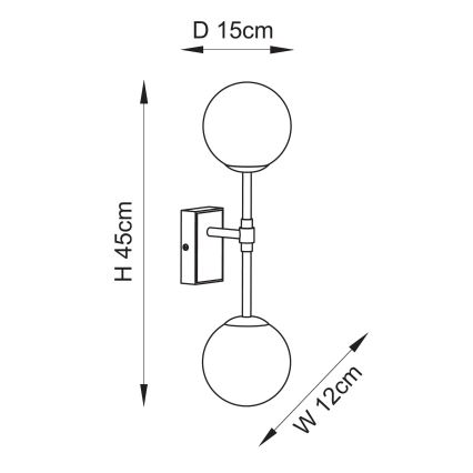 Endon 114042 - Επιτοίχιο φωτιστικό 2xG9/3,2W/230V χρυσό