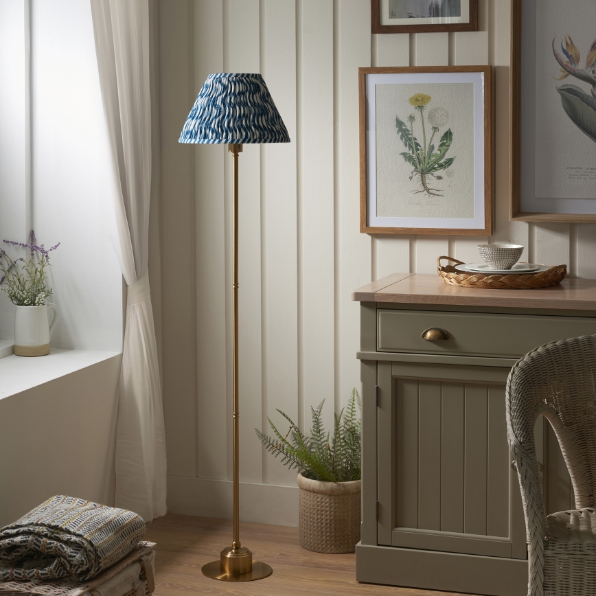 Endon 114778 - LED Dimmable επαναφορτιζόμενο φωτιστικό δαπέδου BURLEY LED/1,5W/5V ορείχαλκος/μπλε