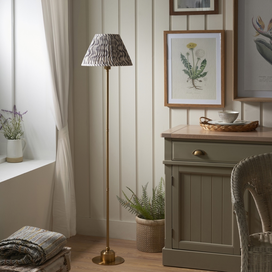 Endon 114785 - LED Dimmable επαναφορτιζόμενο φωτιστικό δαπέδου BURLEY LED/1,5W/5V ορείχαλκος/γκρι