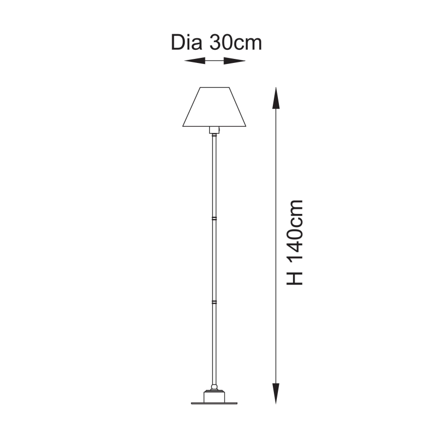 Endon 114785 - LED Dimmable επαναφορτιζόμενο φωτιστικό δαπέδου BURLEY LED/1,5W/5V ορείχαλκος/γκρι