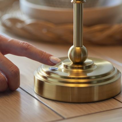 Endon 114796 - LED Dimmable επαναφορτιζόμενο επιτραπέζιο φωτιστικό	 BURLEY LED/1,5W/5V 3600 mAh ορείχαλκος/μπλε