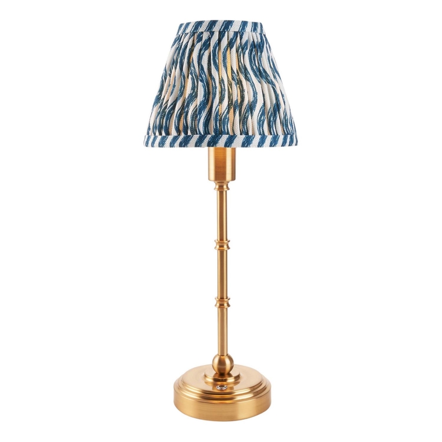 Endon 114796 - LED Dimmable επαναφορτιζόμενο επιτραπέζιο φωτιστικό	 BURLEY LED/1,5W/5V ορείχαλκος/μπλε