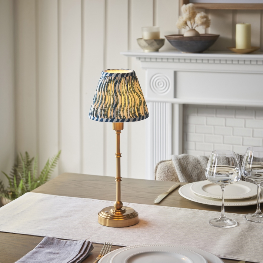 Endon 114796 - LED Dimmable επαναφορτιζόμενο επιτραπέζιο φωτιστικό	 BURLEY LED/1,5W/5V ορείχαλκος/μπλε