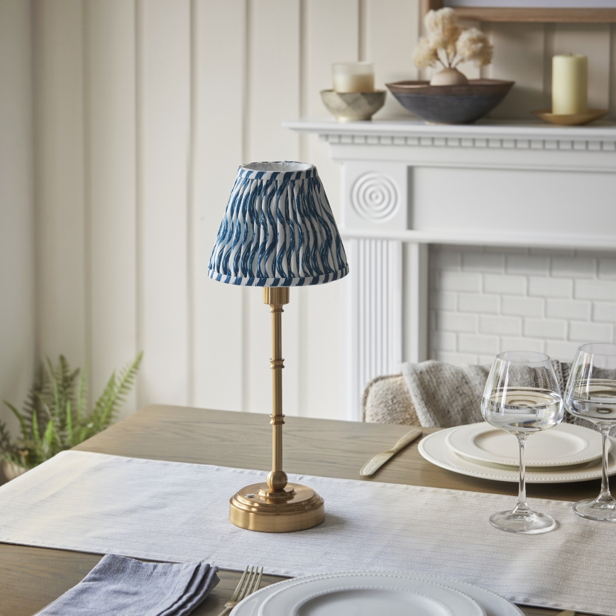 Endon 114796 - LED Dimmable επαναφορτιζόμενο επιτραπέζιο φωτιστικό	 BURLEY LED/1,5W/5V ορείχαλκος/μπλε