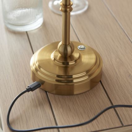 Endon 114800 - LED Dimmable επαναφορτιζόμενο επιτραπέζιο φωτιστικό	 BURLEY LED/1,5W/5V 3600 mAh ορείχαλκος/πράσινο